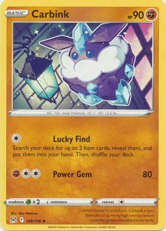 108/196 Carbink Reverse Holo - Lost Origin