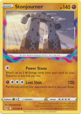 111/196 Stonjourner Reverse Holo - Lost Origin