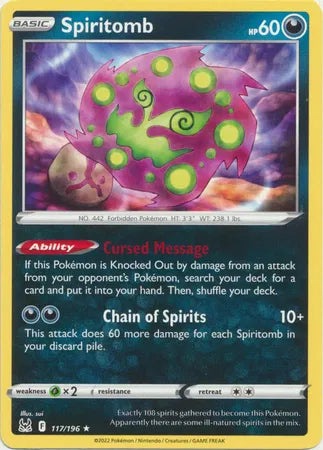 117/196 Spiritomb Reverse Holo - Lost Origin