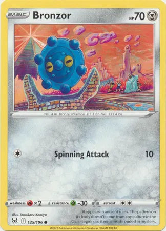 125/196 Bronzor Reverse Holo - Lost Origin