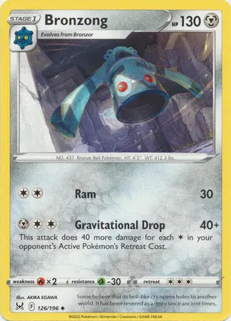 126/196 Bronzong Reverse Holo - Lost Origin