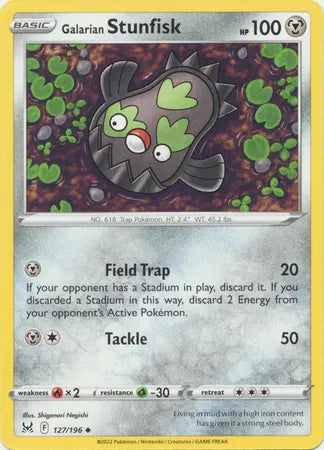 127/196 Galarian Stunfisk Reverse Holo - Lost Origin