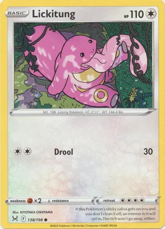 138/196 Lickitung Reverse Holo - Lost Origin