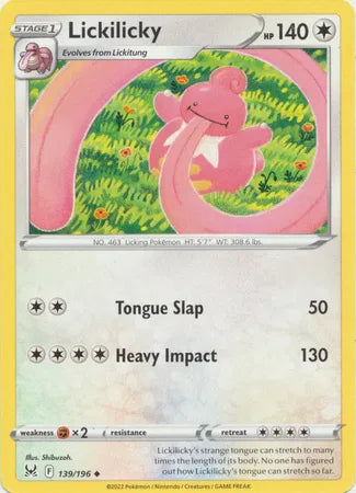 139/196 Lickilicky Reverse Holo - Lost Origin