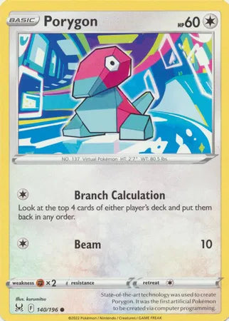 140/196 Porygon Reverse Holo - Lost Origin