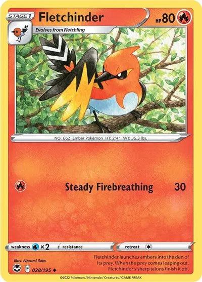 028/195 Fletchinder Reverse Holo