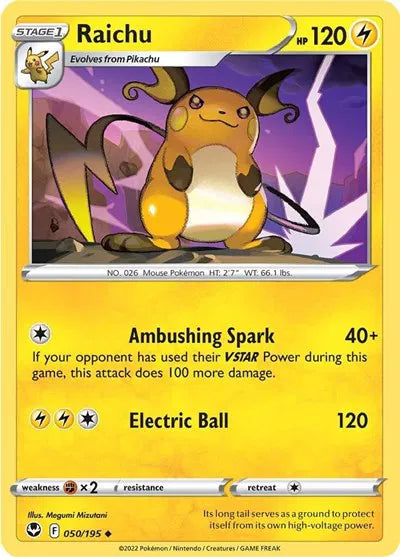 050/195 Raichu Reverse Holo - Silver Tempest