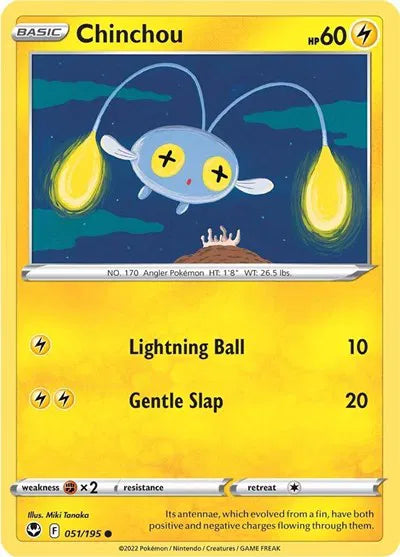 051/195 Chinchou Reverse Holo - Silver Tempest