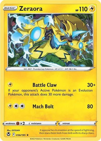 056/195 Zeraora Reverse Holo - Silver Tempest