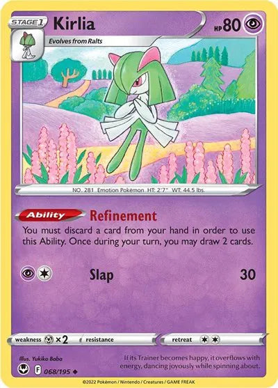 068/195 Kirlia Reverse Holo - Silver Tempest