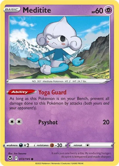 072/195 Meditite Reverse Holo - Silver Tempest