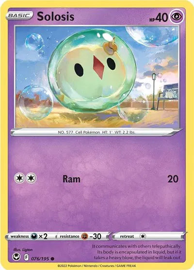 076/195 Solosis Reverse Holo - Silver Tempest