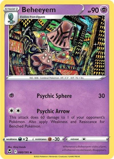 080/195 Beheeyem Reverse Holo - Silver Tempest