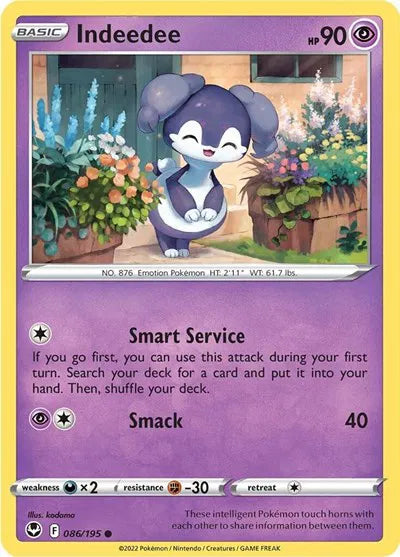 086/195 Indeedee Reverse Holo - Silver Tempest