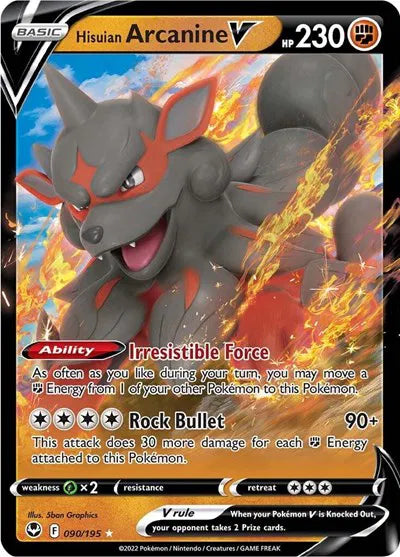 090/195 Hisuian Arcanine V - Silver Tempest