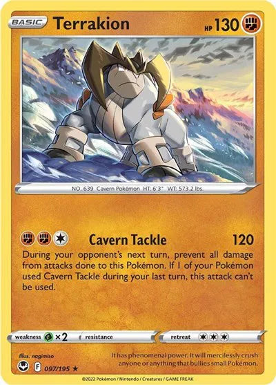 097/195 Terrakion Reverse Holo - Silver Tempest