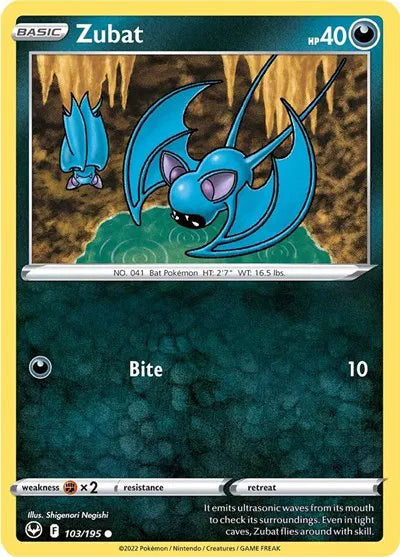 103/195 Zubat Reverse Holo - Silver Tempest