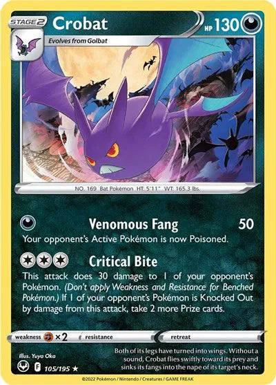 105/195 Crobat Reverse Holo - Silver Tempest