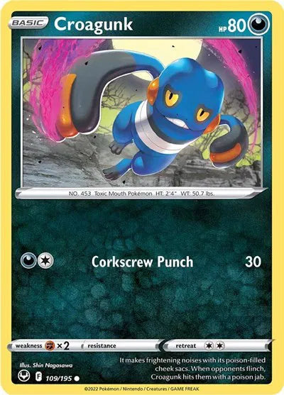 109/195 Croagunk Reverse Holo - Silver Tempest