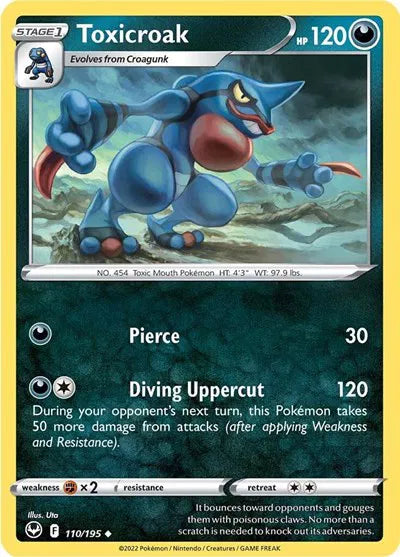 110/195 Toxicroak Reverse Holo - Silver Tempest