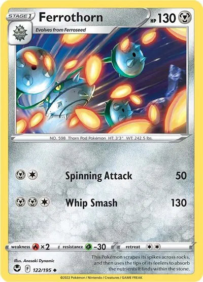 122/195 Ferrothorn Reverse Holo - Silver Tempest