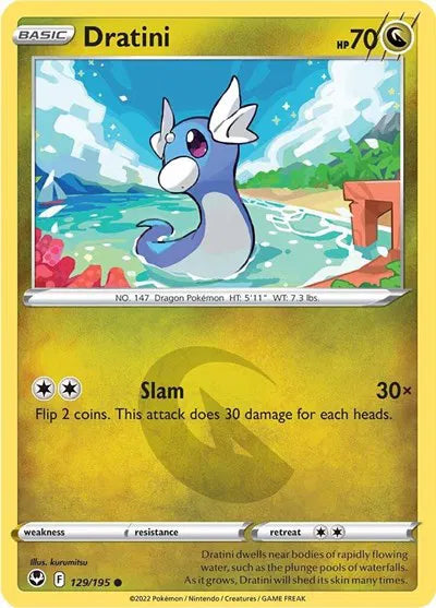129/195 Dratini Reverse Holo - Silver Tempest