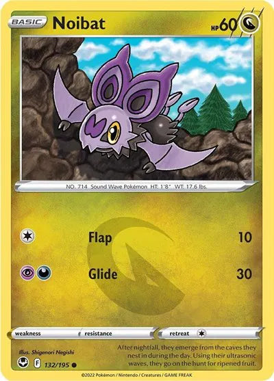 132/195 Noibat Reverse Holo - Silver Tempest
