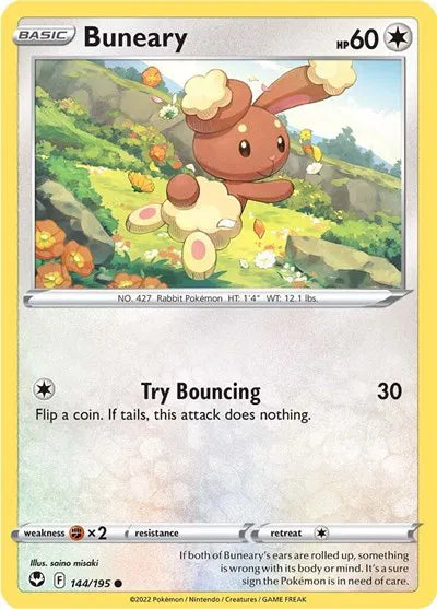 144/195 Buneary Reverse Holo - Silver Tempest