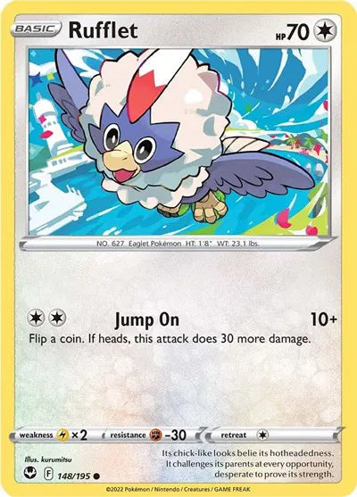 148/195 Rufflet Reverse Holo - Silver Tempest