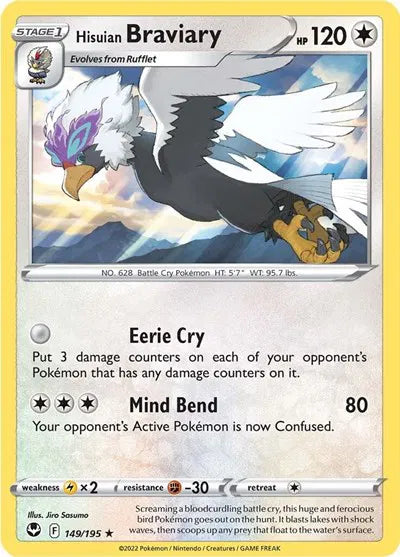 149/195 Hisuian Braviary Reverse Holo - Silver Tempest