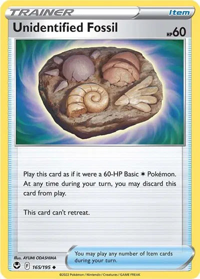 165/195 Unidentified Fossil Reverse Holo - Silver Tempest