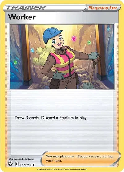 167/195 Worker Reverse Holo - Silver Tempest