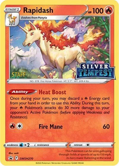 SWSH270 Rapidash (Staff) - SWSH Black Star Promo