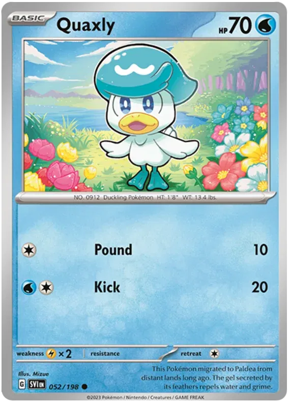 052/198 Quaxly Reverse Holo - Scarlet & Violet Base Set
