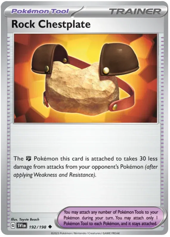 192/198 Rock Chestplate Reverse Holo - Scarlet & Violet Base Set