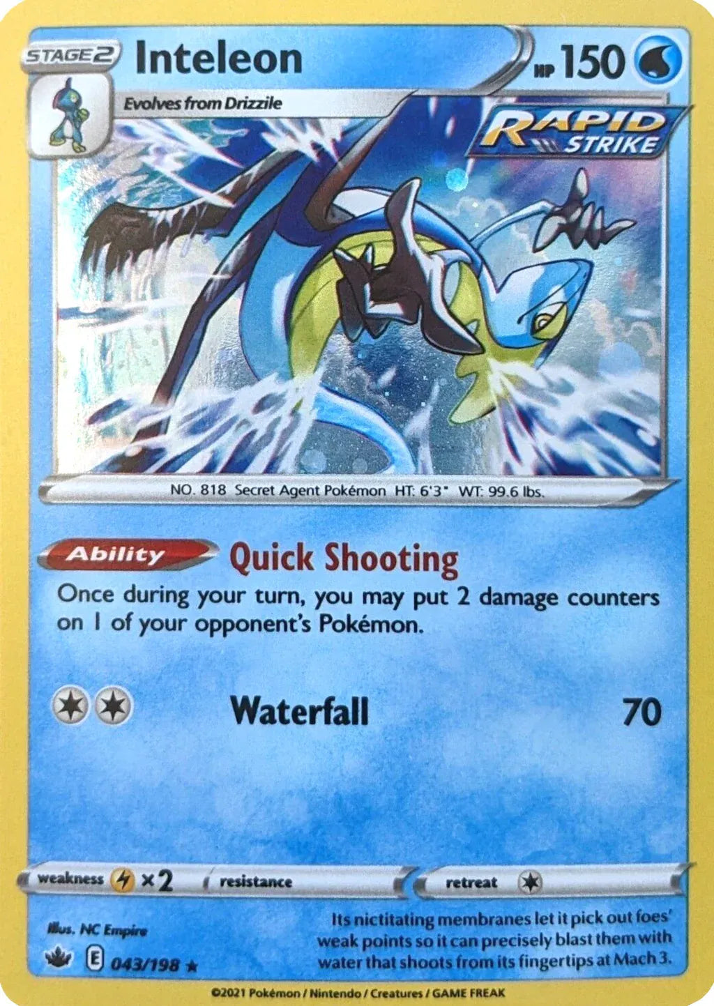 043/198 Inteleon Cosmos Holo - Chilling Reign
