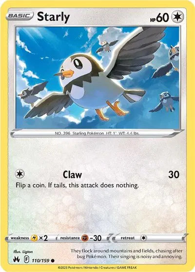 110/159 Starly Reverse Holo - Crown Zenith