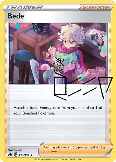124/159 Bede Reverse Holo - Crown Zenith