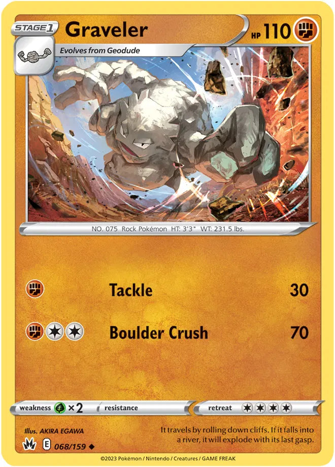 068/159 Graveler Reverse Holo - Crown Zenith
