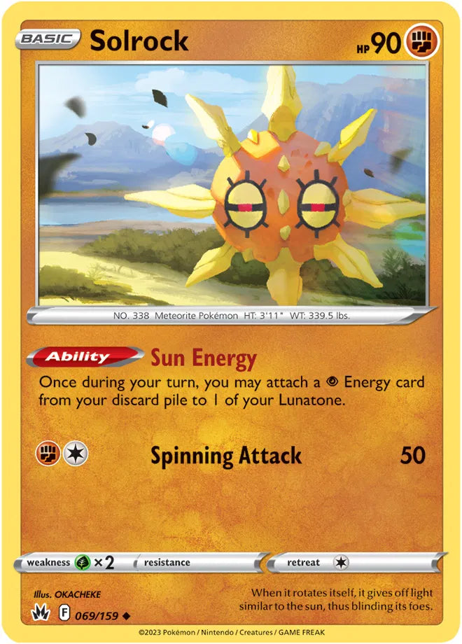 069/159 Solrock Reverse Holo - Crown Zenith