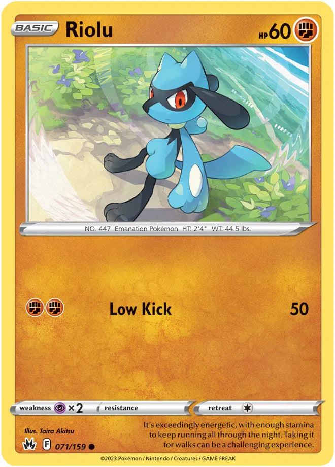 071/159 Riolu Reverse Holo - Crown Zenith