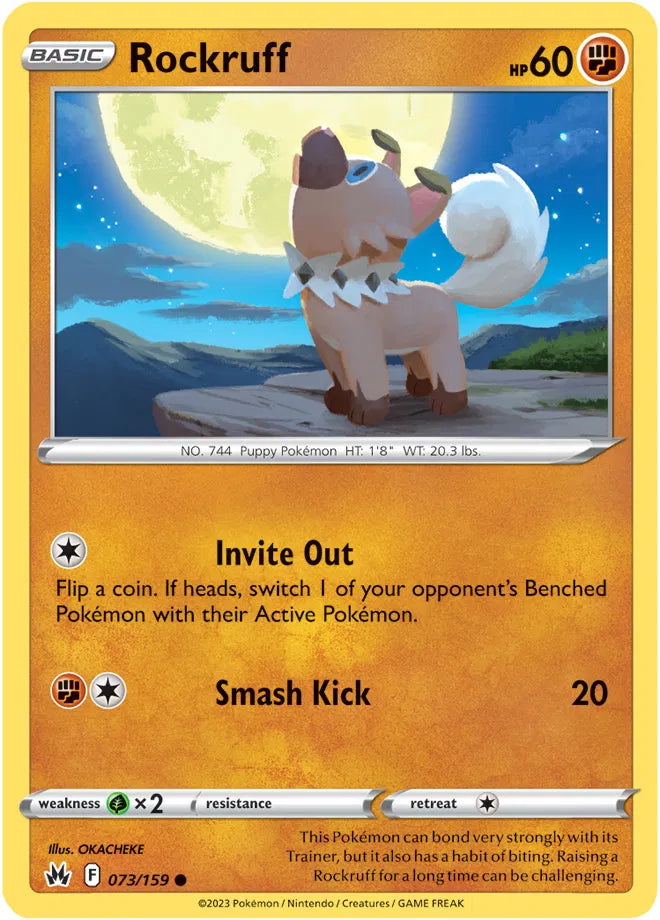 073/159 Rockruff Reverse Holo - Crown Zenith