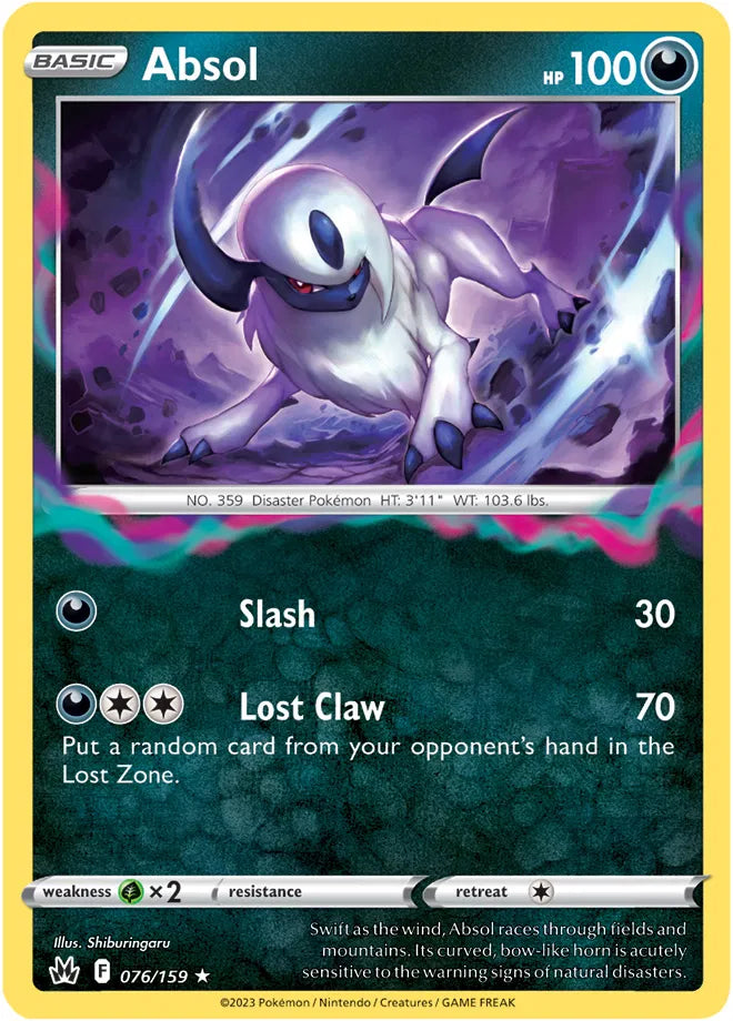 076/159 Absol Holofoil - Crown Zenith