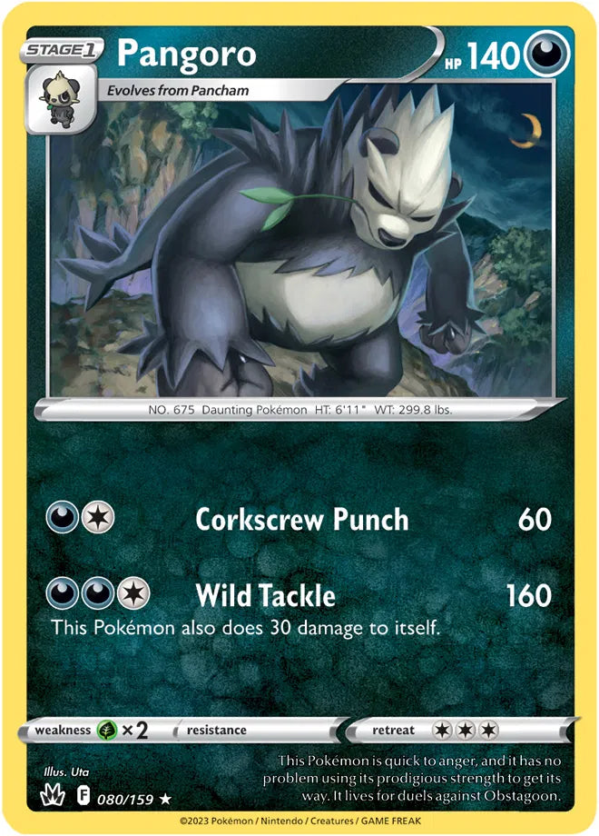 080/159 Pangoro Reverse Holo - Crown Zenith