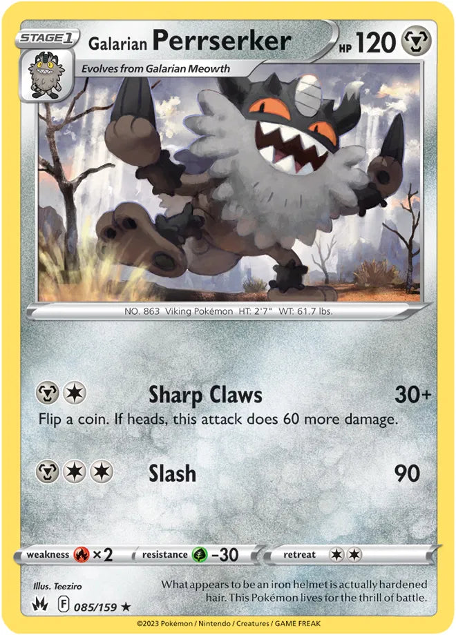 085/159 Galarian Perrserker Reverse Holo - Crown Zenith