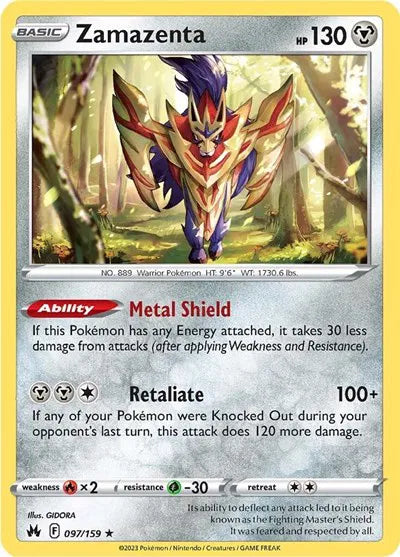 097/159 Zamazenta Holofoil - Crown Zenith
