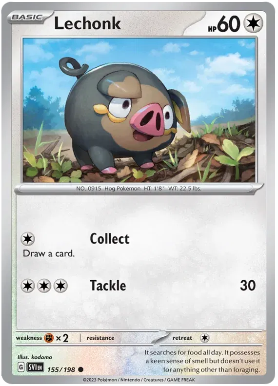 155/198 Lechonk Reverse Holo - Scarlet & Violet Base Set