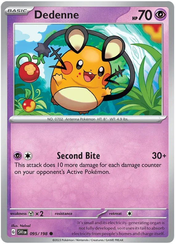 095/198 Dedenne Reverse Holo - Scarlet & Violet Base Set