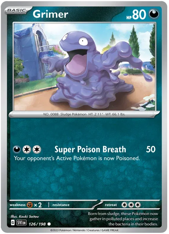 126/198 Grimer Reverse Holo - Scarlet & Violet Base Set