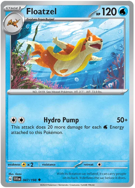 047/198 Floatzel Reverse Holo - Scarlet & Violet Base Set